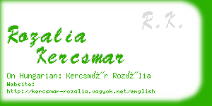 rozalia kercsmar business card